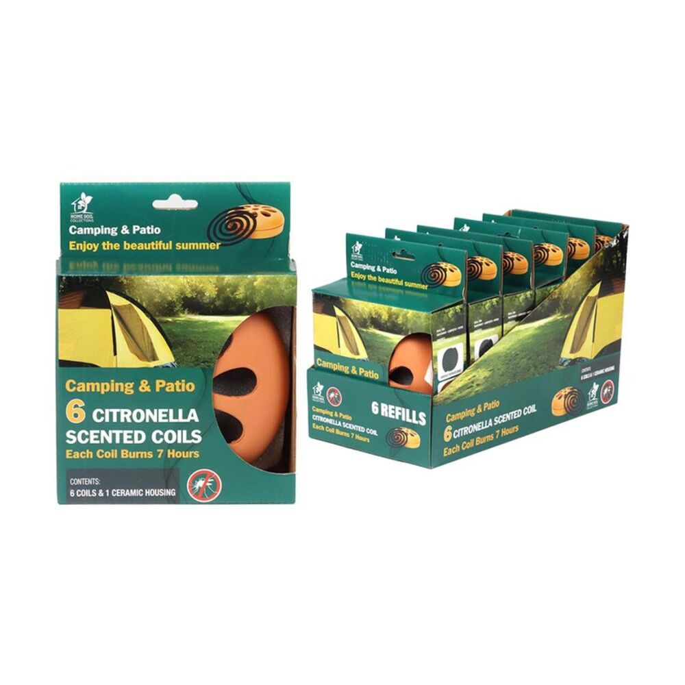 6PK Home Soil Collections Citro Mozzie Coils & Holder Outdoor Insect Repellent