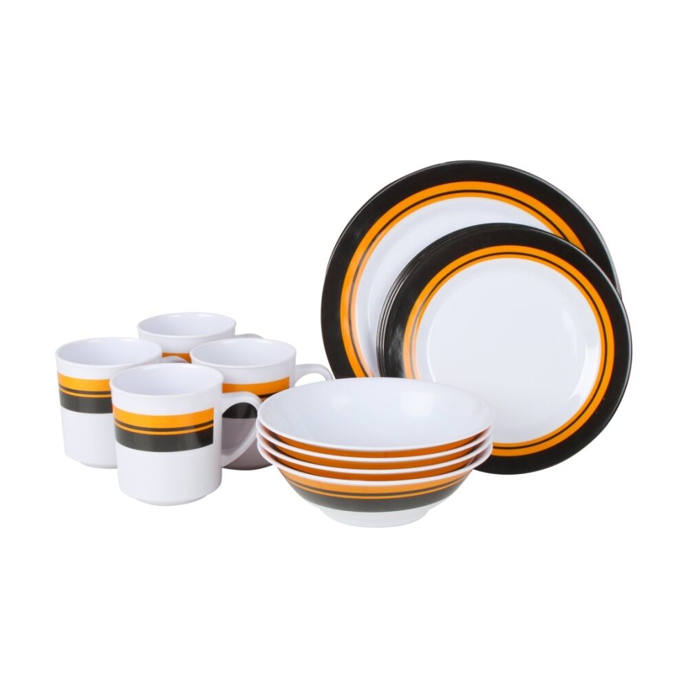 16pc Wildtrak Melamine Camping Food Plate/Bowl/Coffee Mug Set