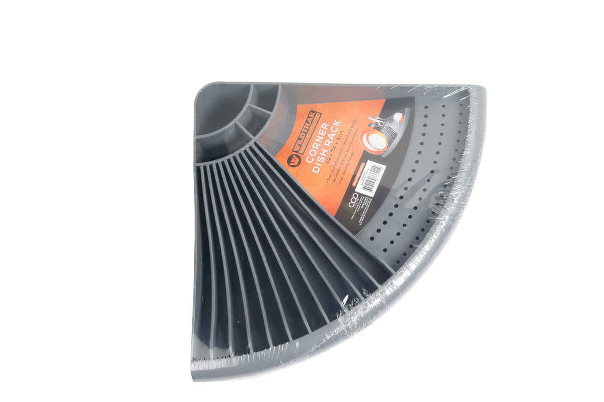 Wildtrak 49cm Dish Corner Rack w/ Drip Tray - Grey
