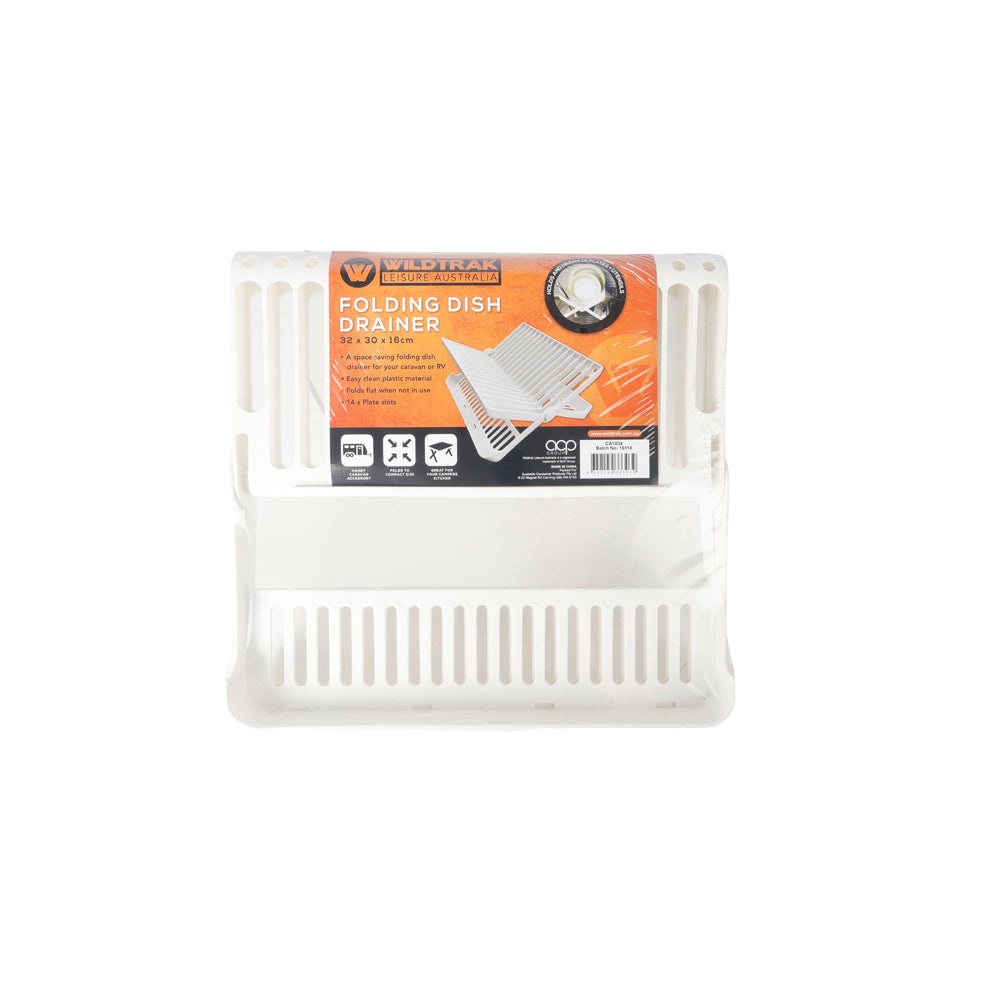 Wildtrak 32x30cm Folding Dish Drainer For Caravan/RV - White