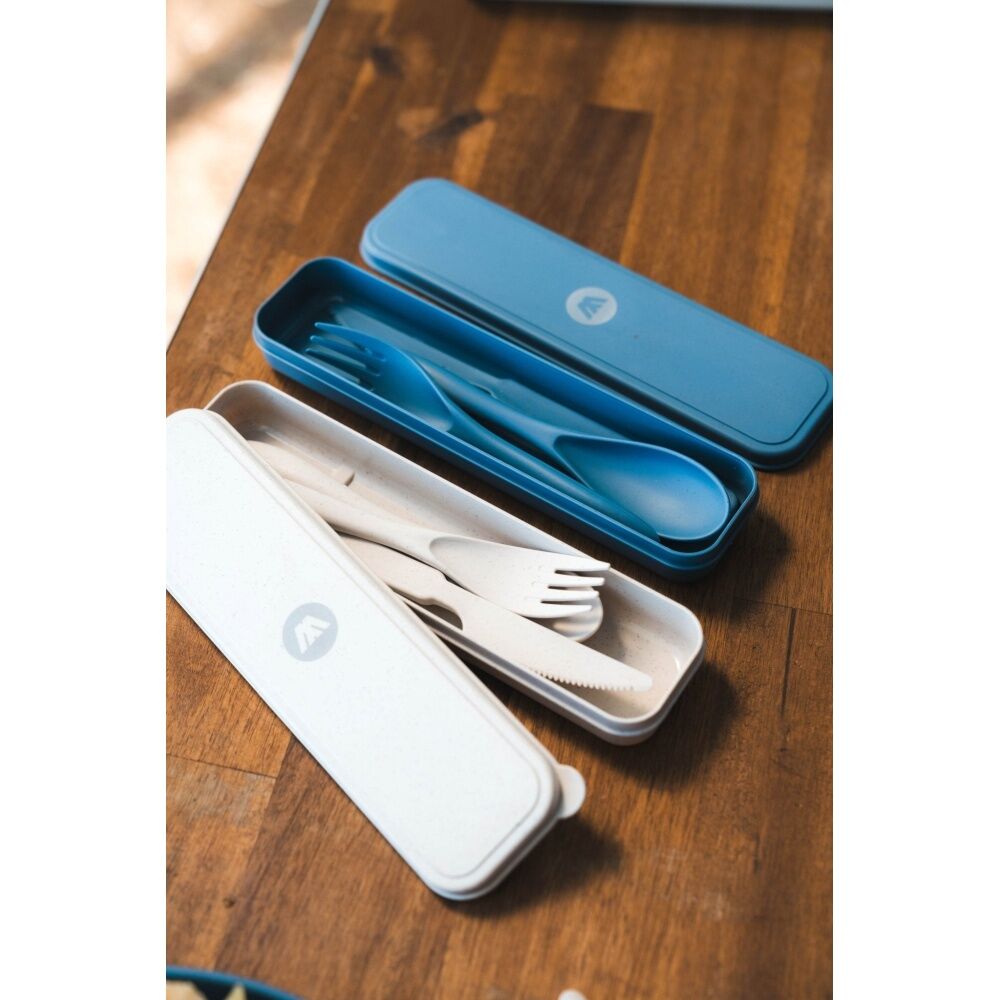 6x 4pc Wildtrak Wheat Straw Tableware Set Assorted Outdoor Camping