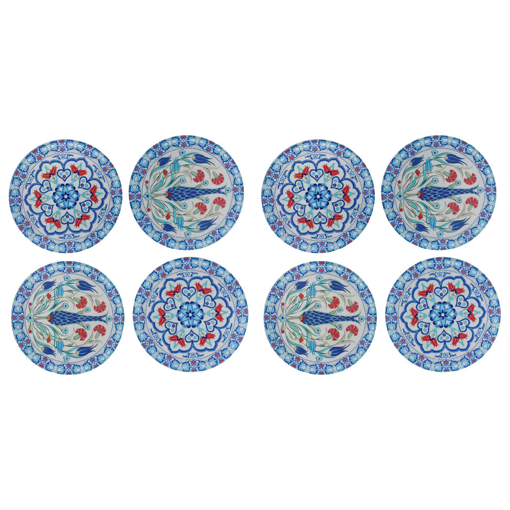 2x 4pc LVD Glass Coaster Turkish Delight Home/Kitchen Decor 9cm Round