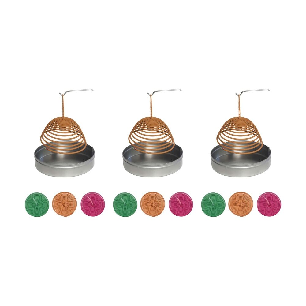 3x 3pc Home Soil Collections Citro Coils Colours & Holder Outdoor Insect Repellent