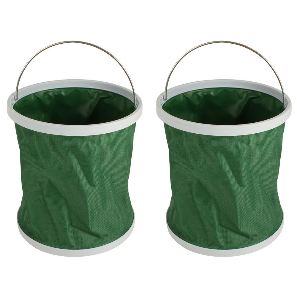 2PK Wildtrak Collapsible 11L Bucket w/ Carry Handle - Green