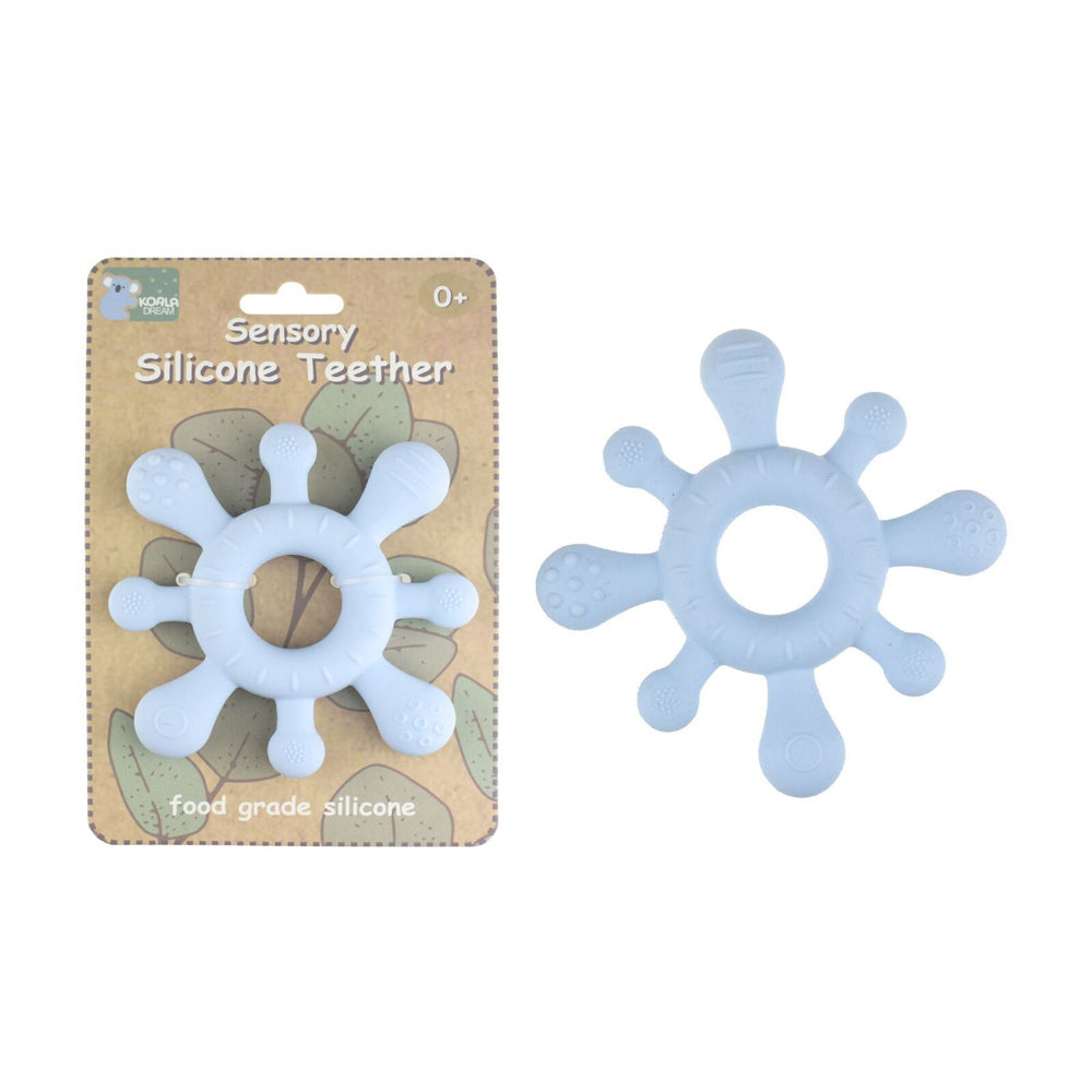 2PK Koala Dream Sensory Silicone Splash Baby/Toddler Chew Teether Blue 0m+
