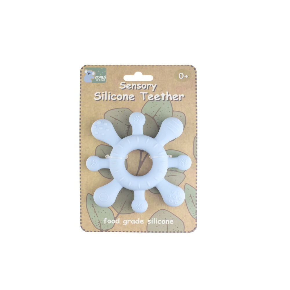 2PK Koala Dream Sensory Silicone Splash Baby/Toddler Chew Teether Blue 0m+