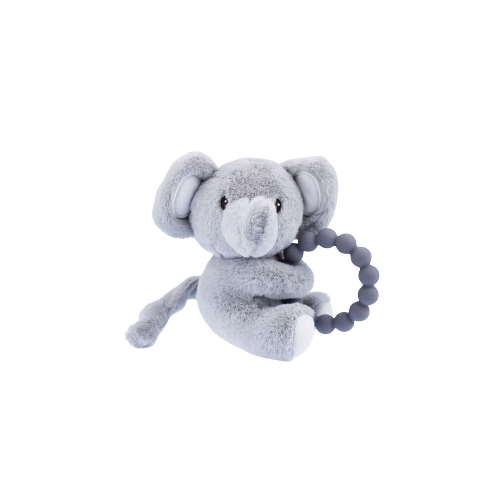 2PK Koala Dream Snuggle Pal Ellis Elephant With Silicone Teething Ring Grey
