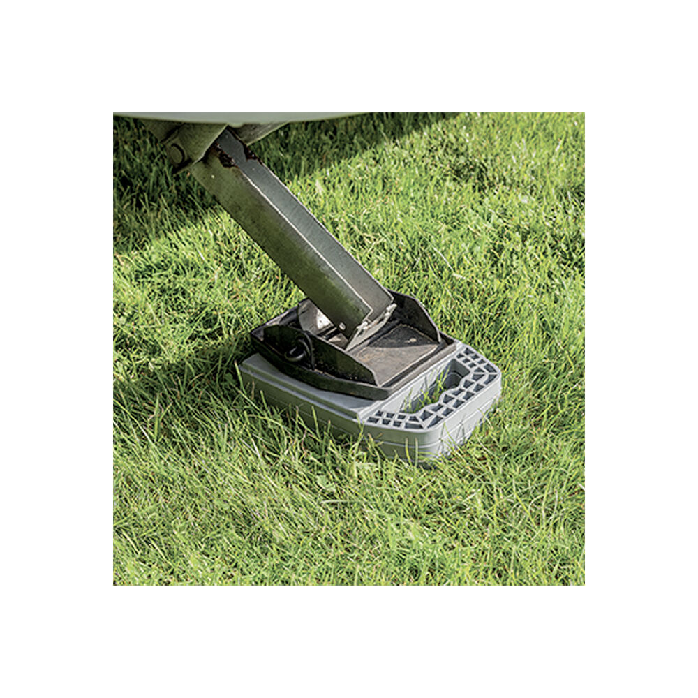 4pc Wildtrak 22.5cm Caravan Stacker Pad Camping Accessory - Grey
