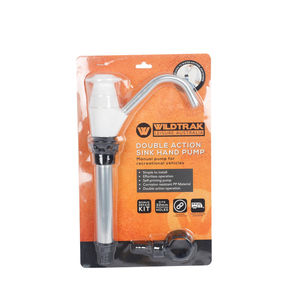 Wildtrak Double Action Sink Hand Pump w/ Repair Kit - White