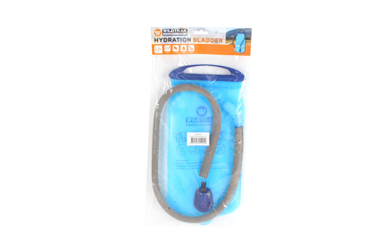 Wildtrak 1.5L Hydration Bladder Water Drink Container - Blue