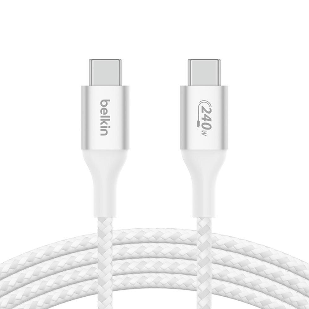 Belkin BoostCharge 1M USB-C To USB-C Braided Cable 240W - White
