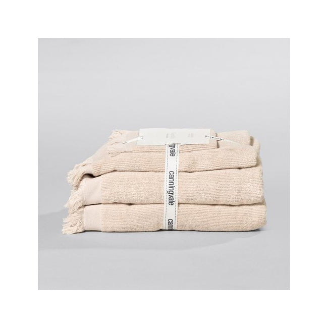 4pc Canningvale Capri Rib Cotton Bath/Hand Towel/Face Washer Set - Birch