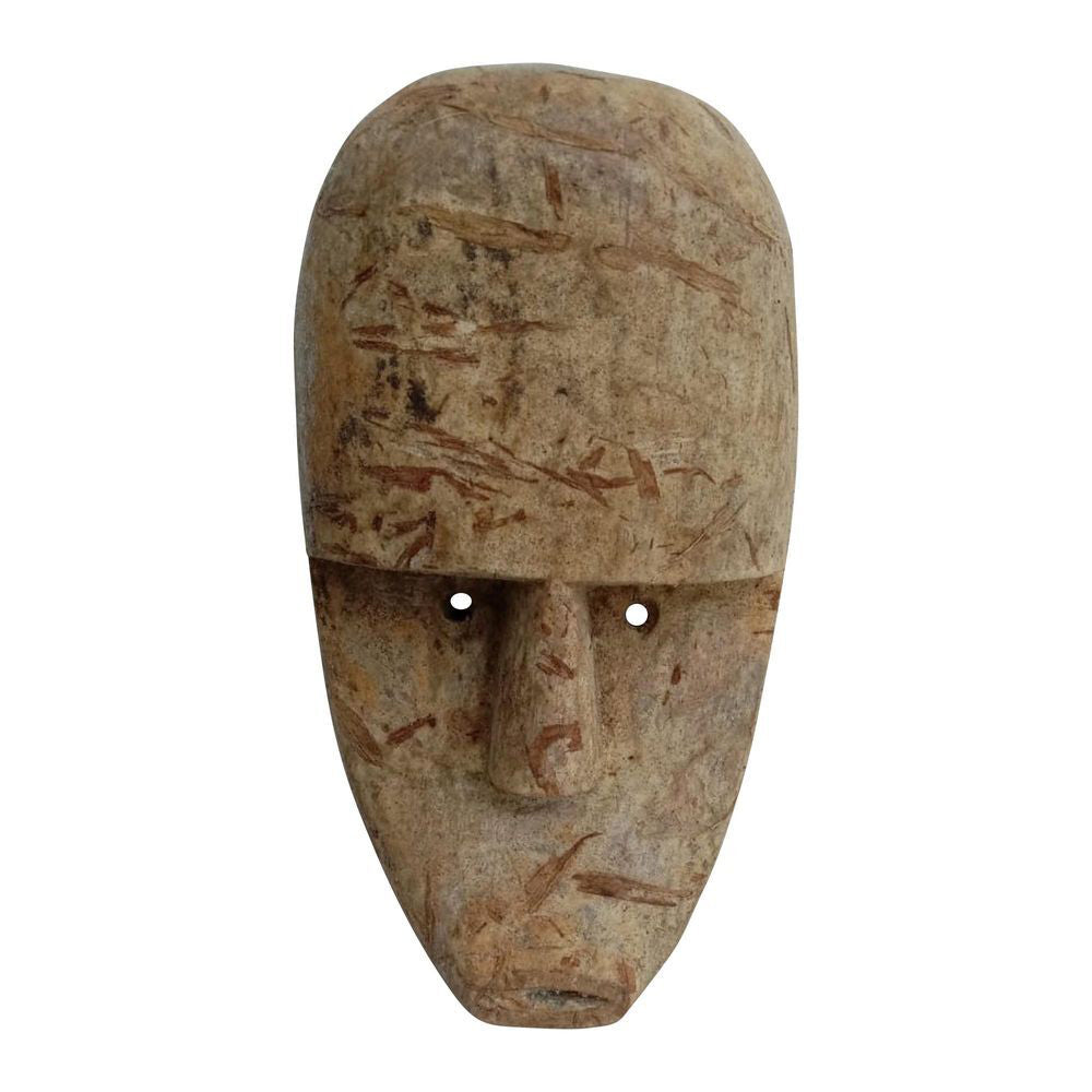 Belle Asha Mask Wooden Sculpture Hanging Home Decor Natural 20cm - Large