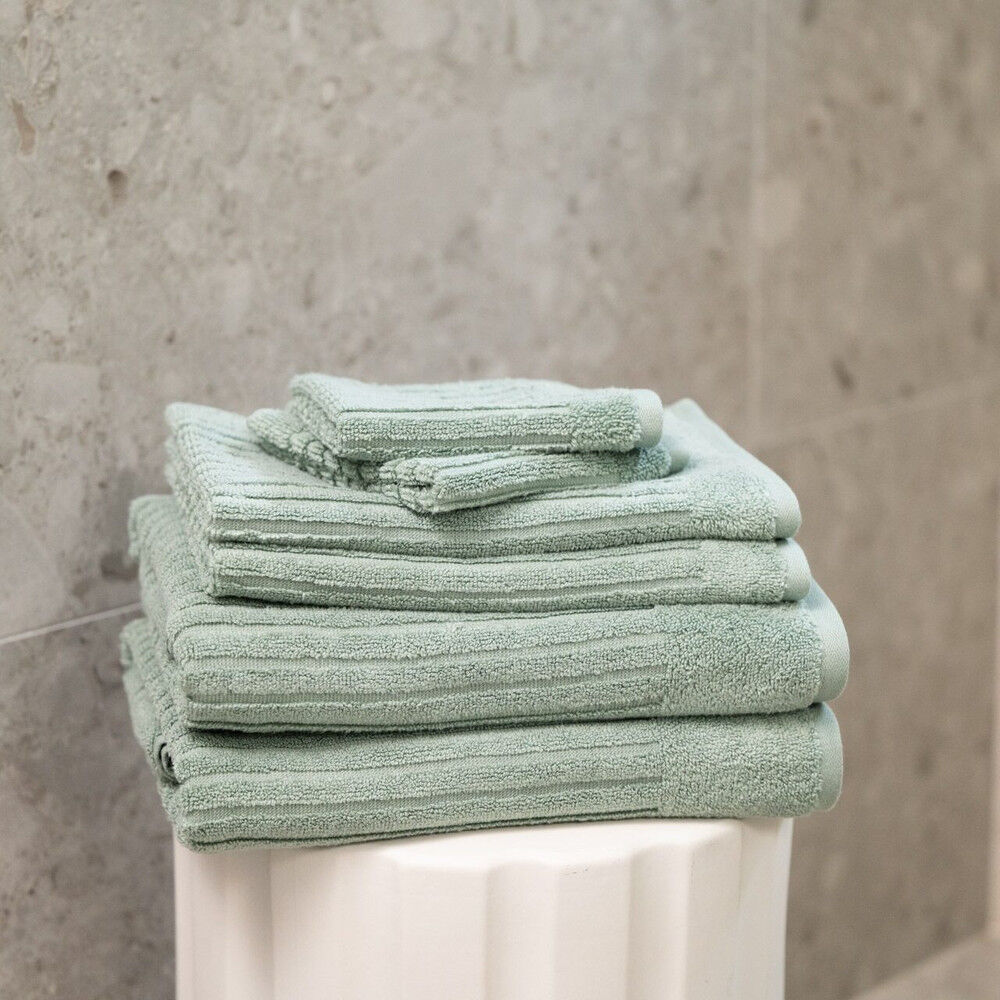 6pc Canningvale Caressa Bath/Hand/Face Washers Towel Set - Sage