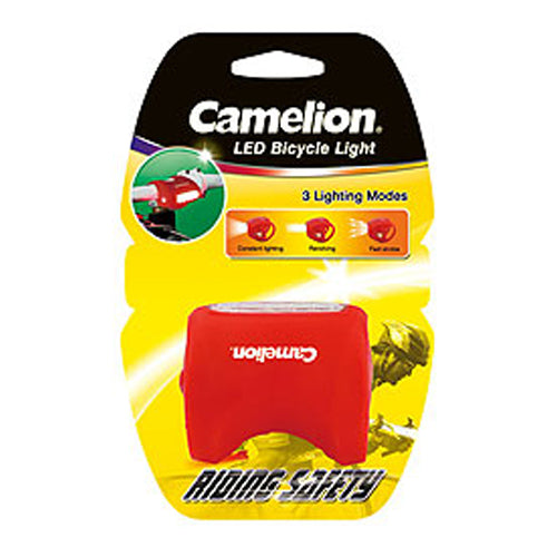 3PK Camelion Silicon Led Red Rear Bicycle Light Inc. Batteries