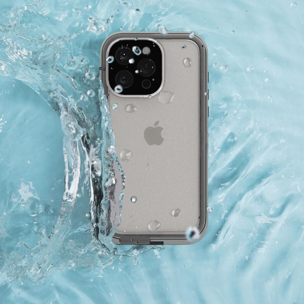 Catalyst Total Protection Waterproof Case For iPhone 15 Pro Titanium Grey