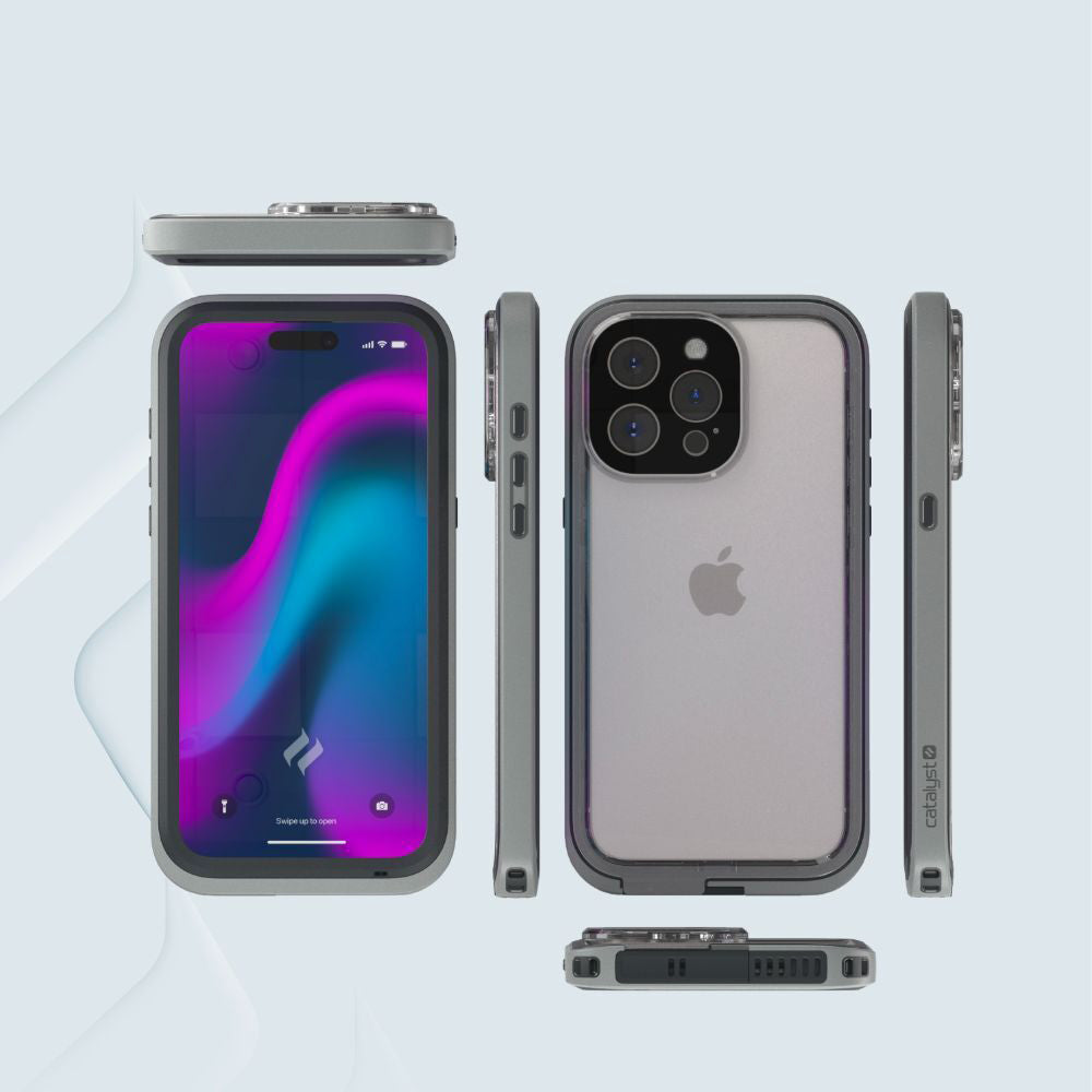Catalyst Total Protection Waterproof Case For iPhone 15 Pro Titanium Grey
