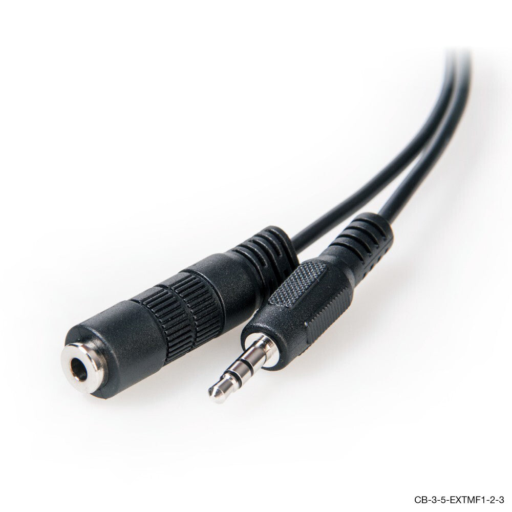 15PK Connect Cable Male to Female 3.5mm Stereo Audio Extension Cable 1m - Black