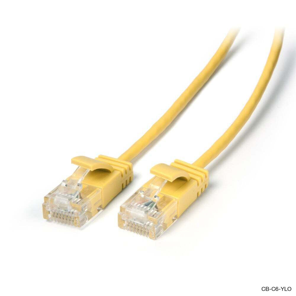 20PK Connect Cable Ultra Slim Male CAT6 Network Ethernet Cable 0.5m - Yellow