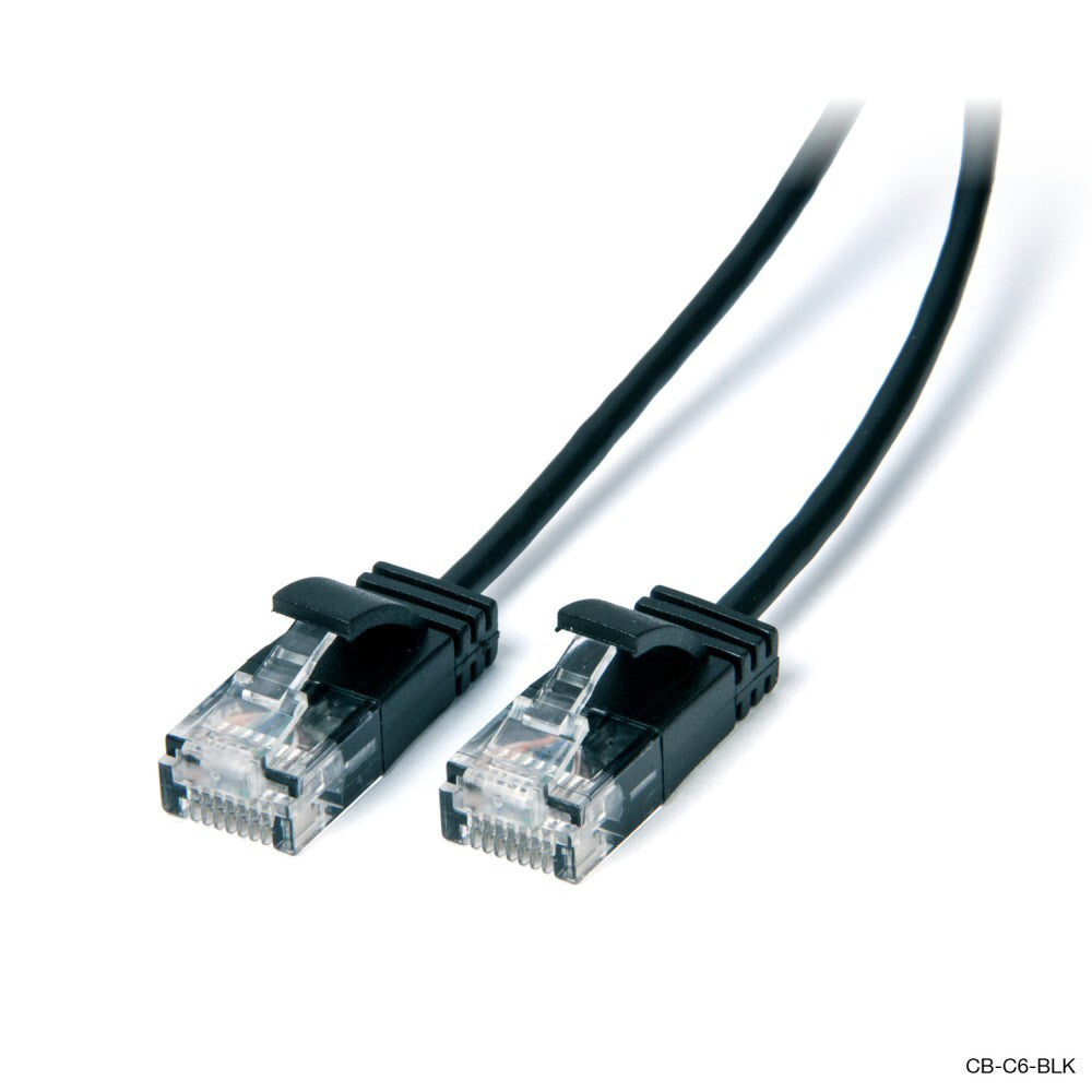 15PK Connect Cable Ultra Slim Male CAT6 Network Ethernet Cable 2m - Black