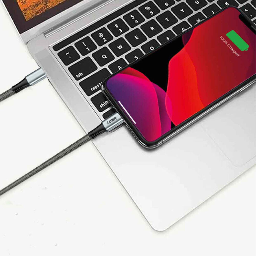 Laser 1m USB-C to C 240W Braided Charging Cable for Samsung & iPhone 16