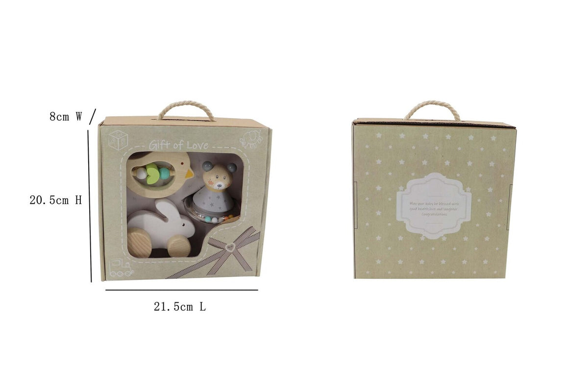 Kaper Kidz Calm & Breezy Baby Gift Set Bunny Bird Bear 3Pcs