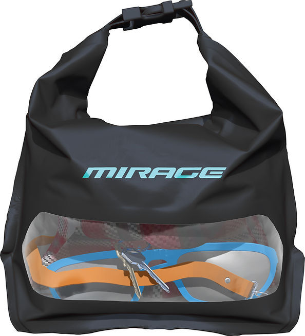 Mirage Water-Resistant Roll-Top Buckle Clear-View Gear Bag 1.6L 23cm Black