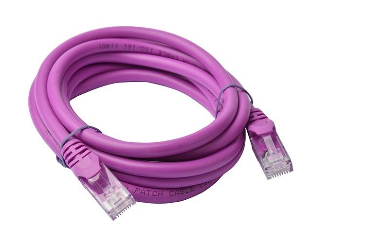 5PK 8Ware 2m Cat6a UTP Snagless Ethernet Cable LAN Connector - Purple