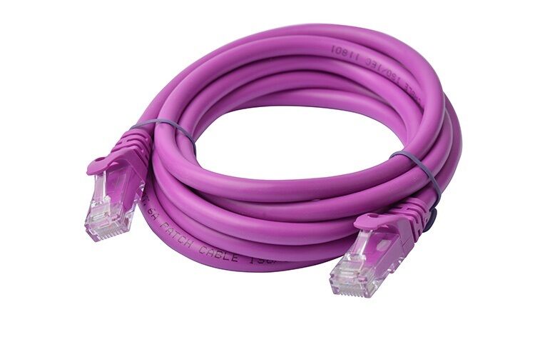 5PK 8Ware 2m Cat6a UTP Snagless Ethernet Cable LAN Connector - Purple