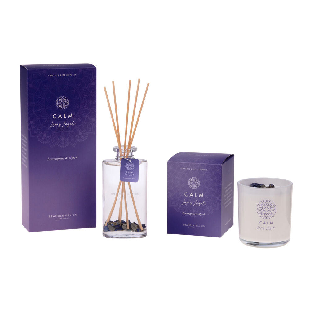 Bramble Bay Diffuser Crystal Boho Calm Lapis Lazuli Lemongrass Myrrh 150ml