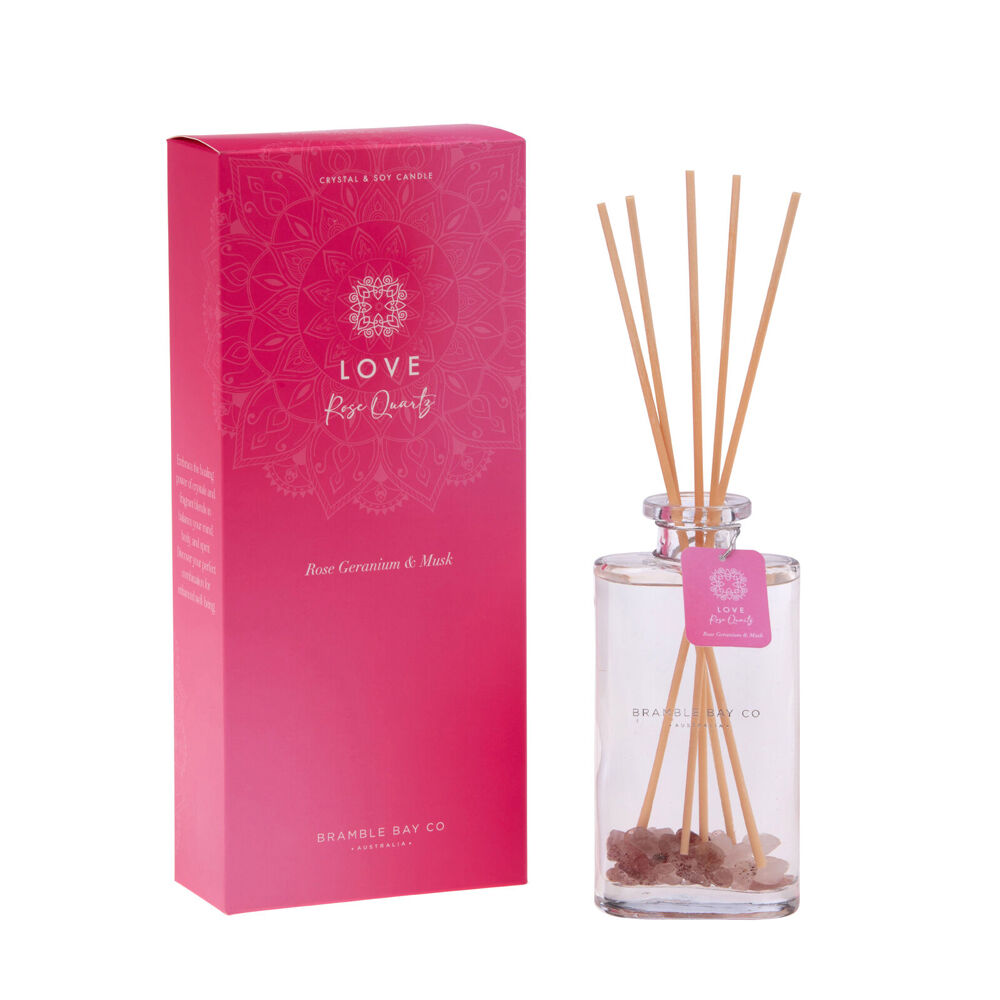 Bramble Bay Diffuser Crystal Boho Rose Quartz Geranium Musk Scented 150ml