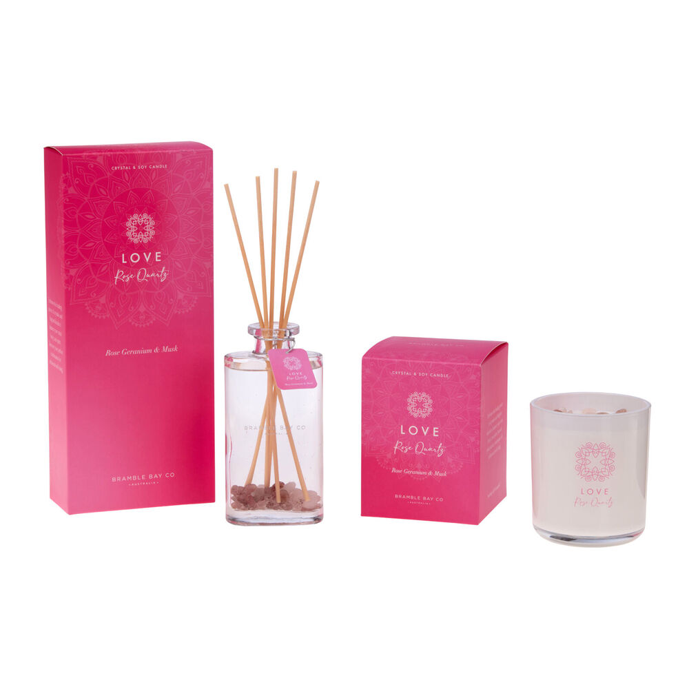 Bramble Bay Diffuser Crystal Boho Rose Quartz Geranium Musk Scented 150ml