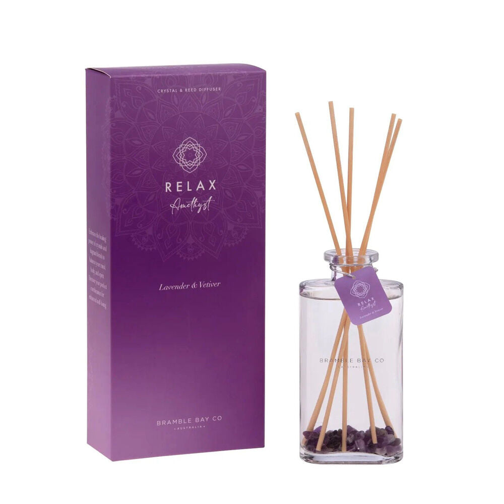 Bramble Bay Diffuser Crystal Boho Relax Amethyst Lavender & Vetiver 150ml