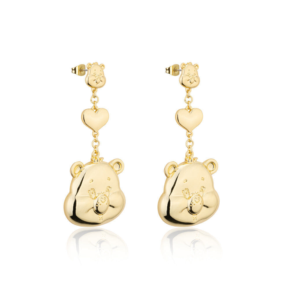 Care Bears Statement Drop Earrings - Gold Plated Brass - Gold