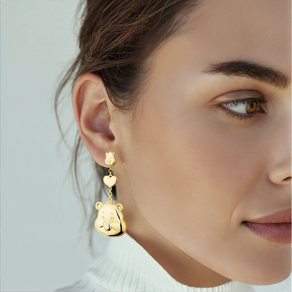 Care Bears Statement Drop Earrings - Gold Plated Brass - Gold