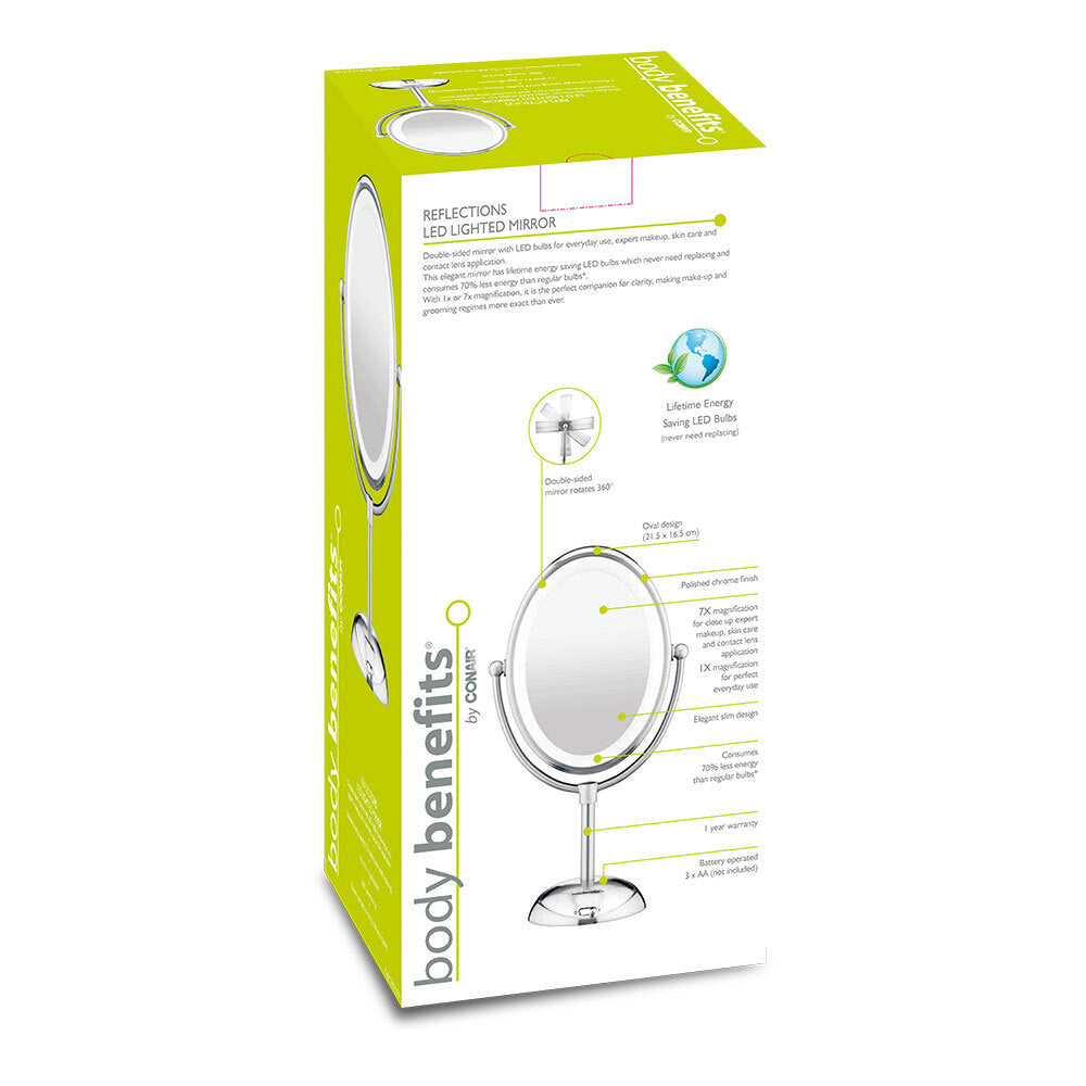 Cordless Double Sided Illuminated LED Mirror