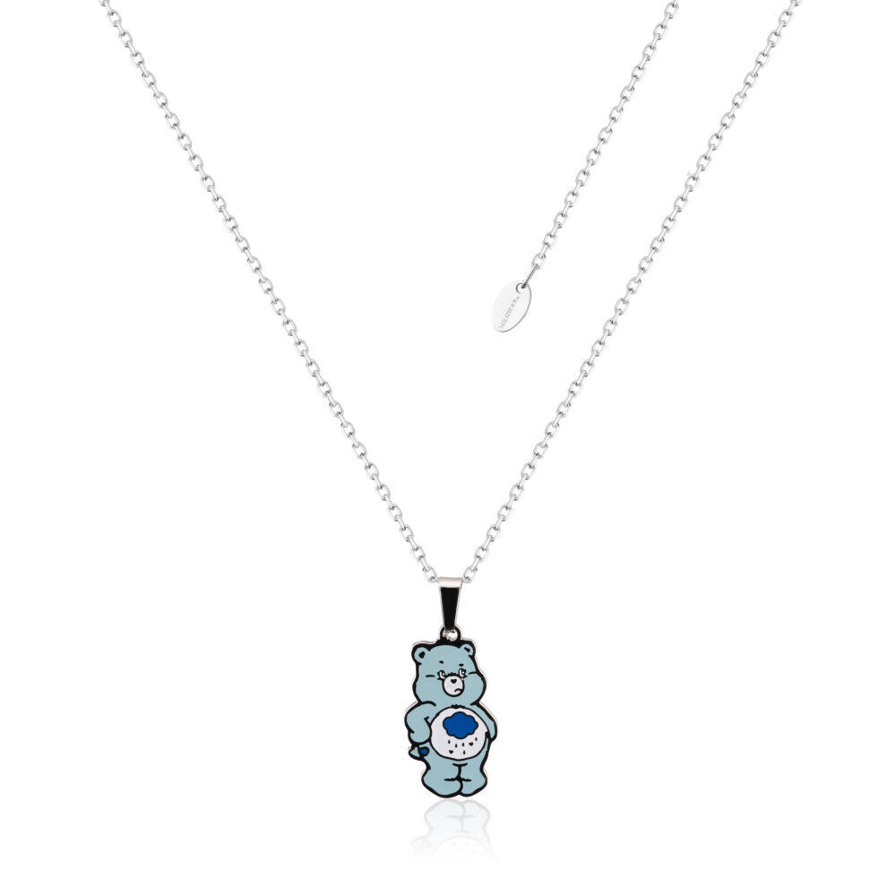 ECC Care Bears Grumpy Bear Belly Badge Enamel Necklace - Stainless Steel - Blue