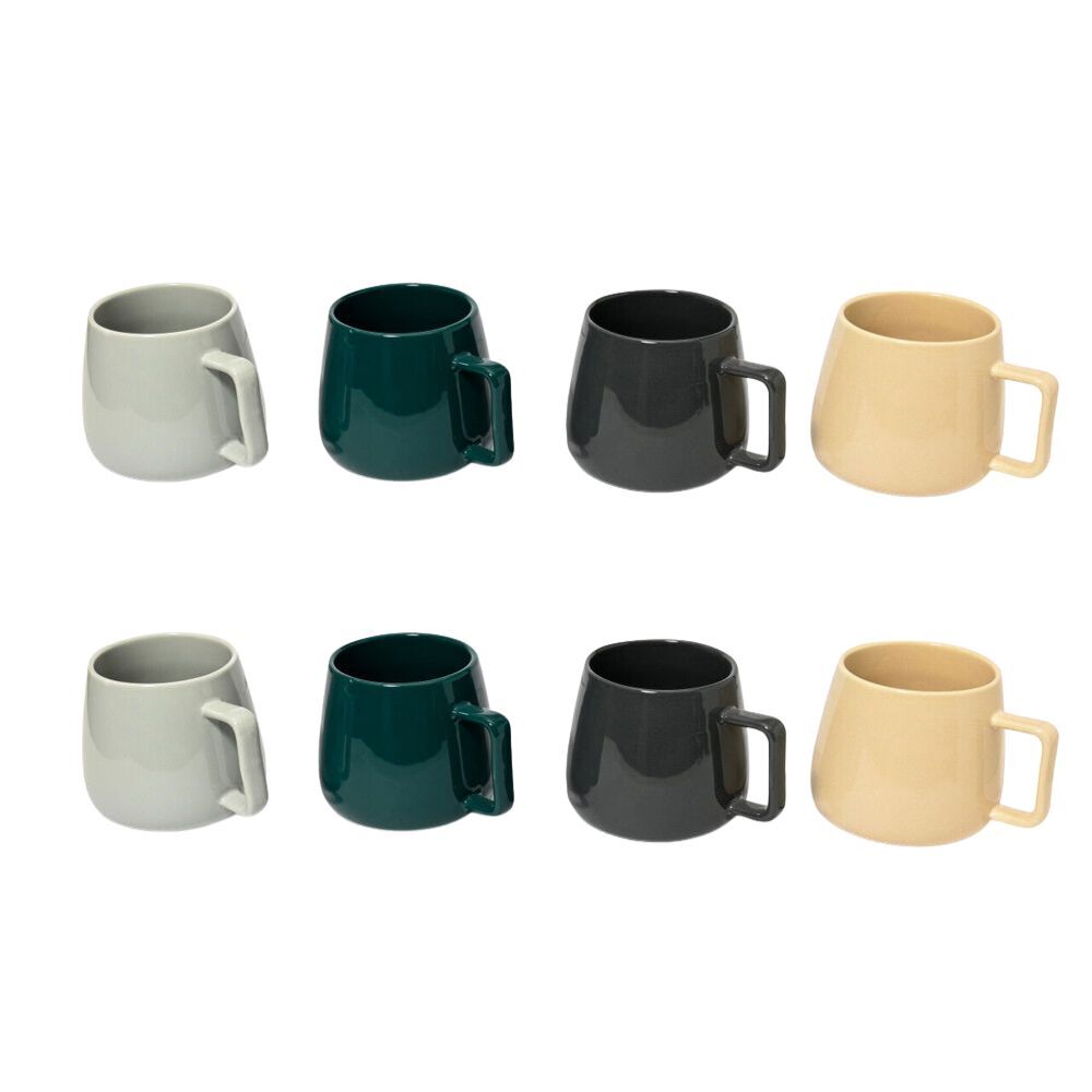 2x 4pc Coffee Culture Ceramic Hot/Cold Beverage 400ml Mugs Gloss Finish