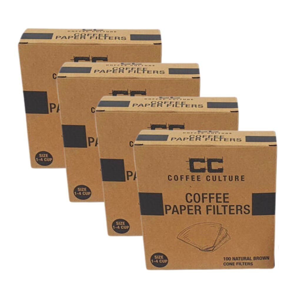 4x 100pc Coffee Culture 4-Cup Coffee Pour Over Paper Filter Size 1