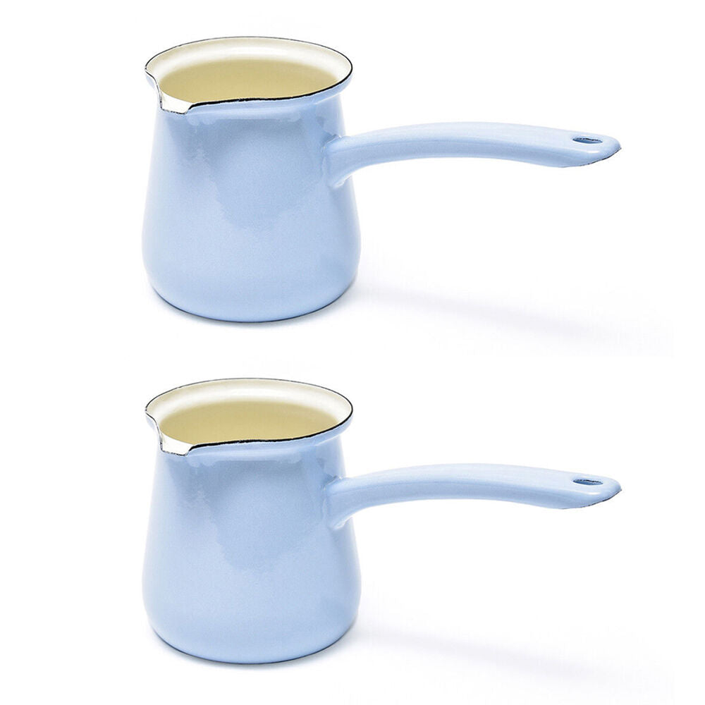 2PK Coffee Culture Enamel 300ml Stovetop Turkish Coffee Pot - Sky