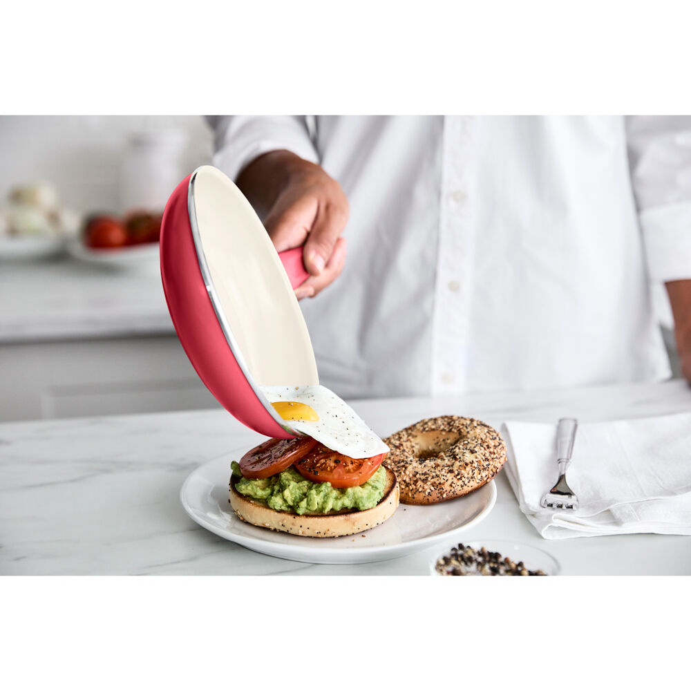 2pc Greenlife Soft Grip Frying Pan Set 7 & 10 Inch - Scarlet Red