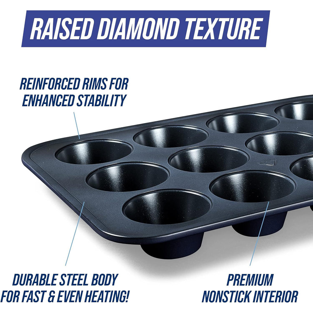 Blue Diamond 12 Cup Muffin Pan Home Kitchen Bakeware