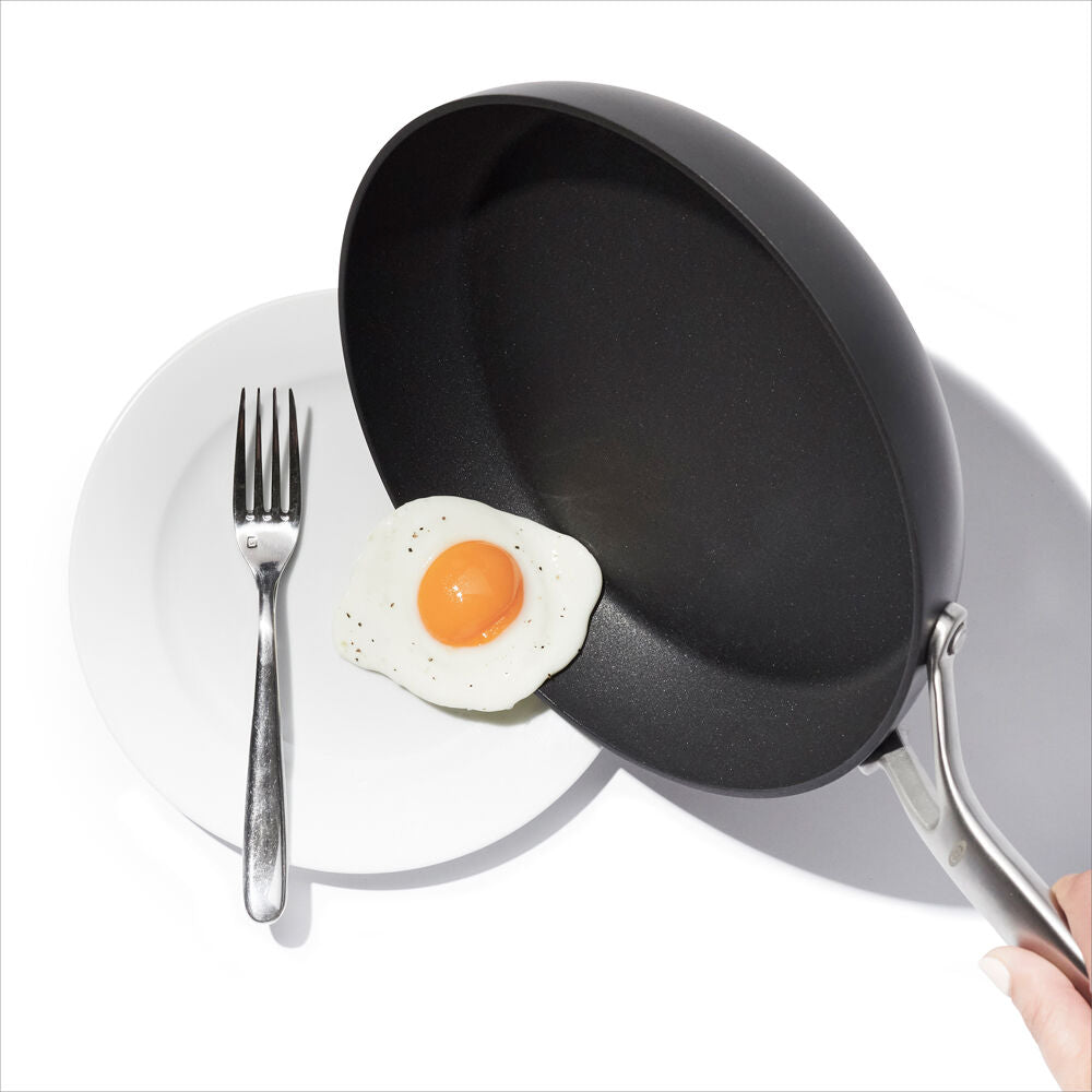 10pc OXO Ceramic Professional Non-Stick Cookware Set Grey