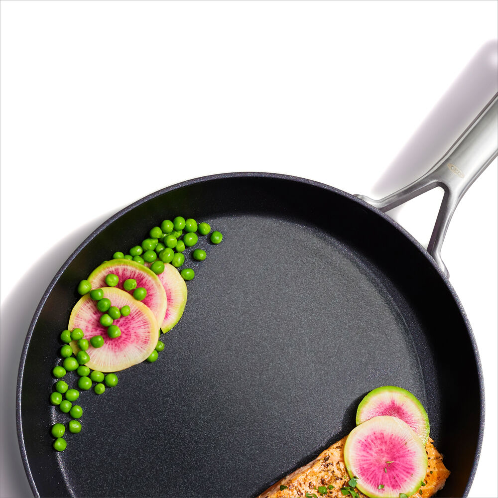 10pc OXO Ceramic Professional Non-Stick Cookware Set Grey