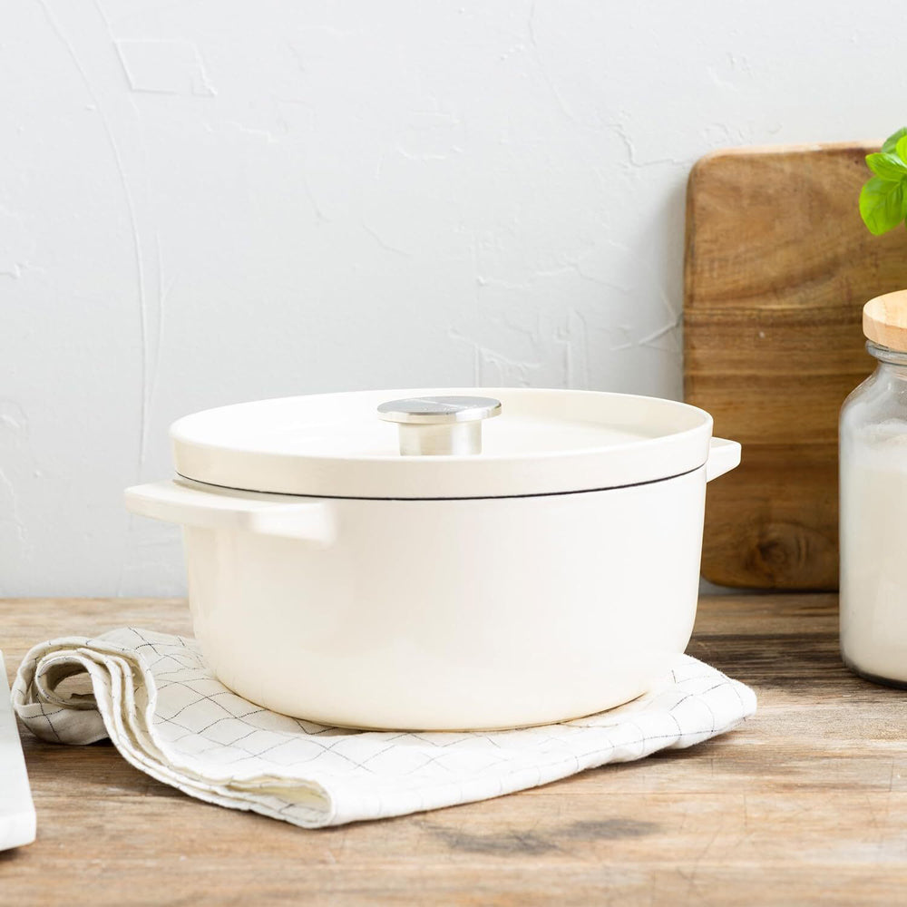 KitchenAid Cast Iron Casserole 22cm/3.3L Almond Cream