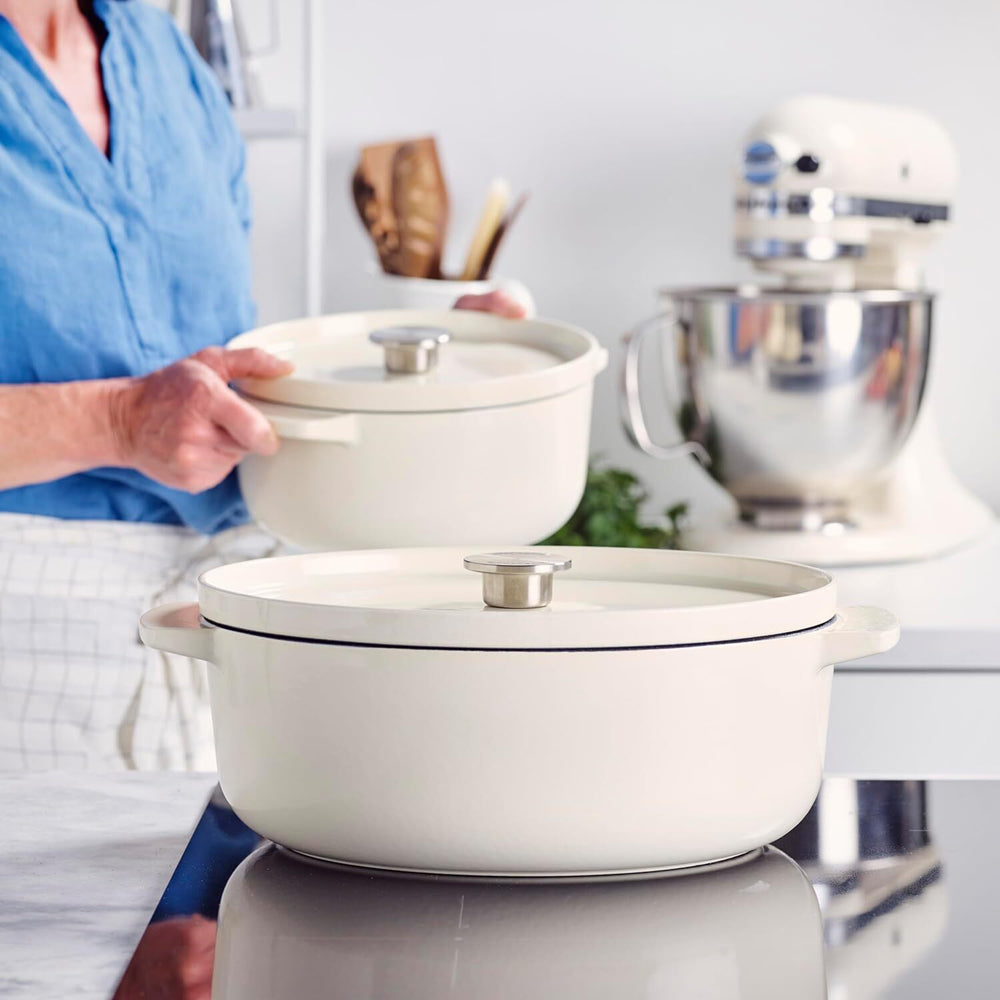 KitchenAid Cast Iron Casserole 22cm/3.3L Almond Cream