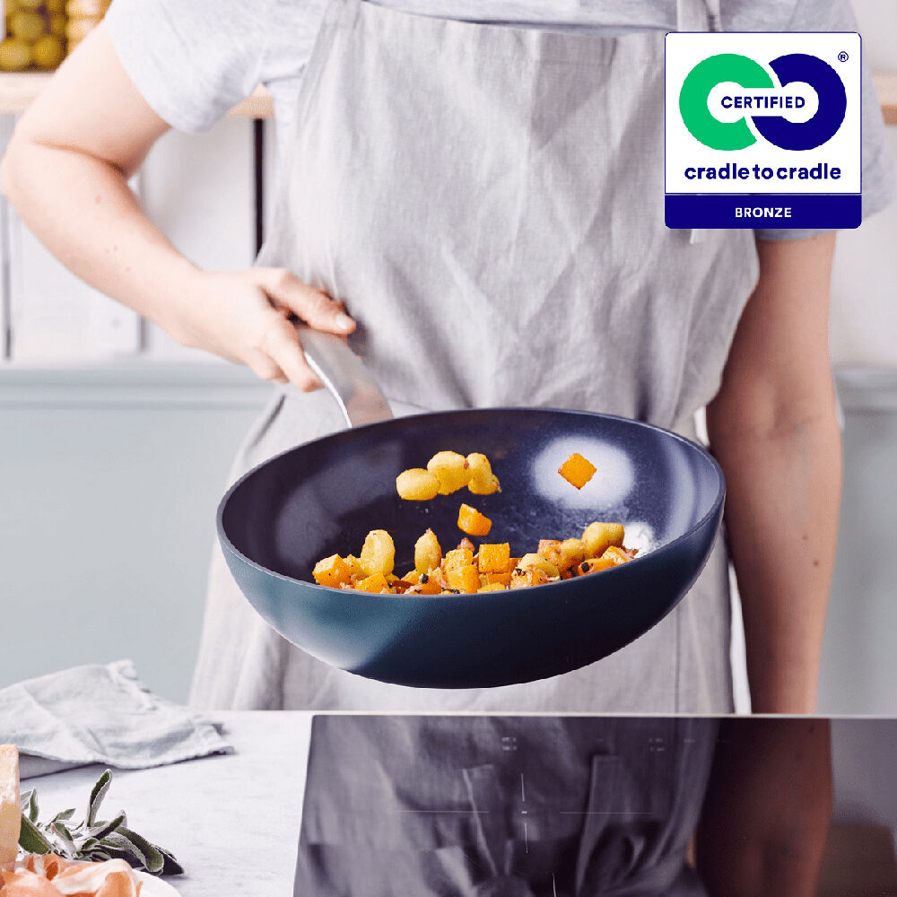 Greenpan 28cm Evolution Ceramic Non-Stick Wok Moroccan Green