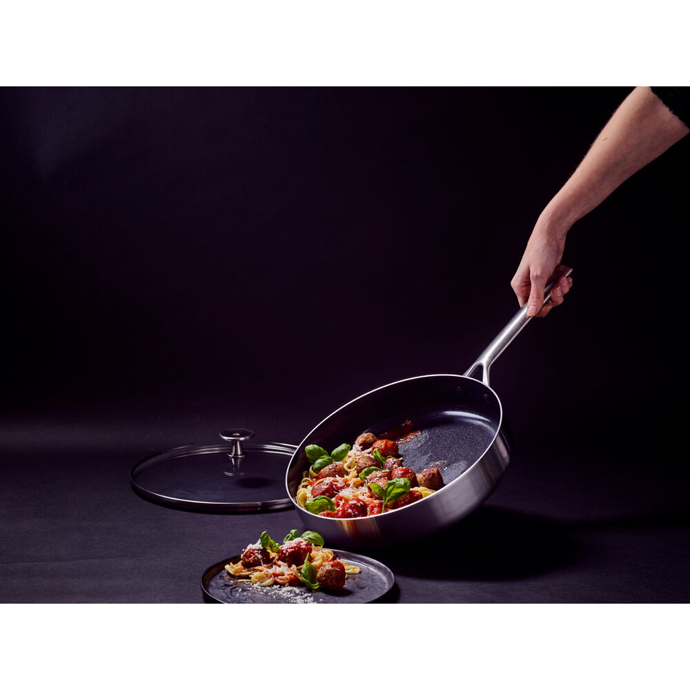 Blue Diamond Cvd 28cm/3.58L Skillet Ceramic Coating Non-Stick Pan Silver