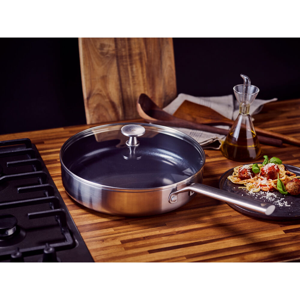 Blue Diamond Cvd 28cm/3.58L Skillet Ceramic Coating Non-Stick Pan Silver