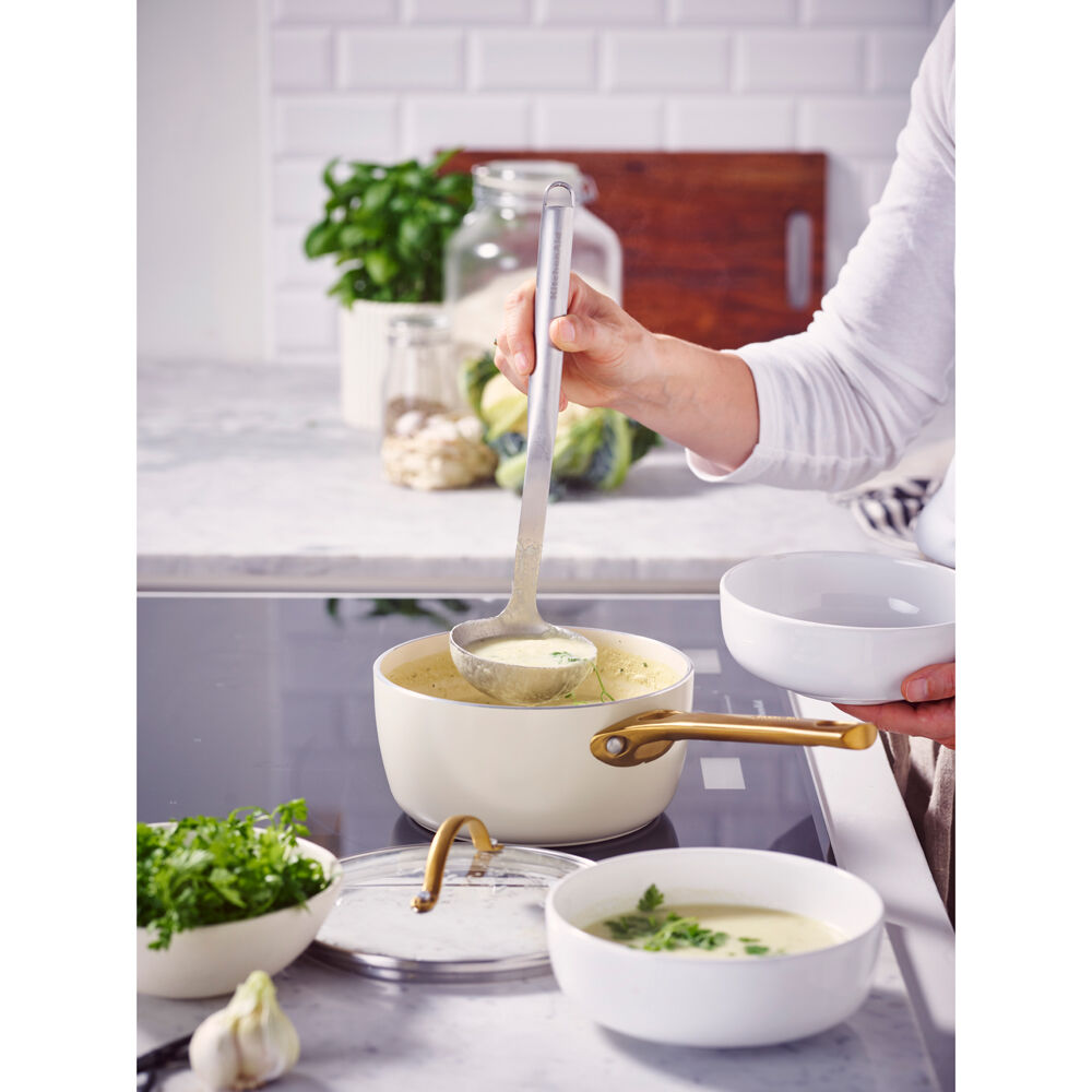 14pc Greenpan Padova Set Ceramic Coating Non-Stick Cooking Pan Cream White